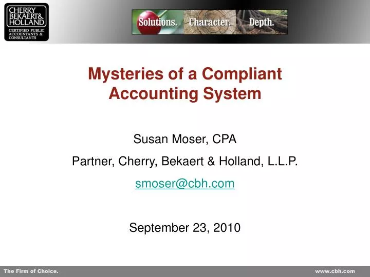 mysteries of a compliant accounting system