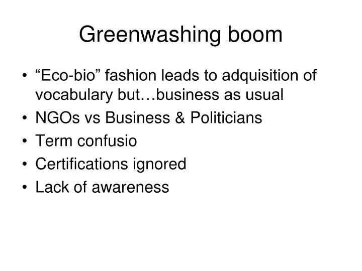 greenwashing boom