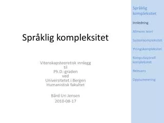 spr klig kompleksitet
