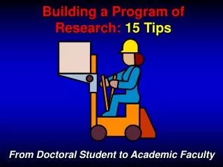 Building a Program of Research: 15 Tips