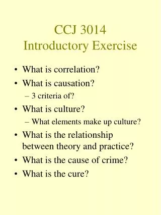 CCJ 3014 Introductory Exercise