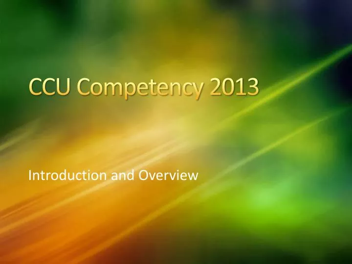 ccu competency 2013