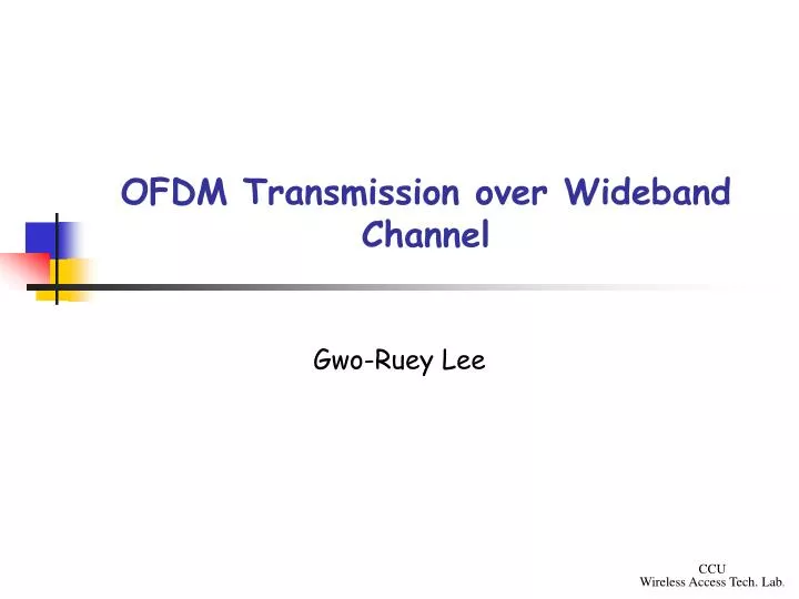 ofdm transmission over wideband channel