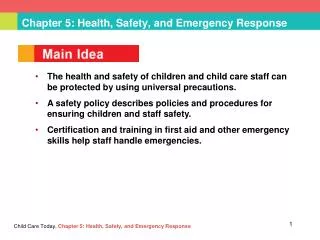Chapter 5: Health, Safety, and Emergency Response