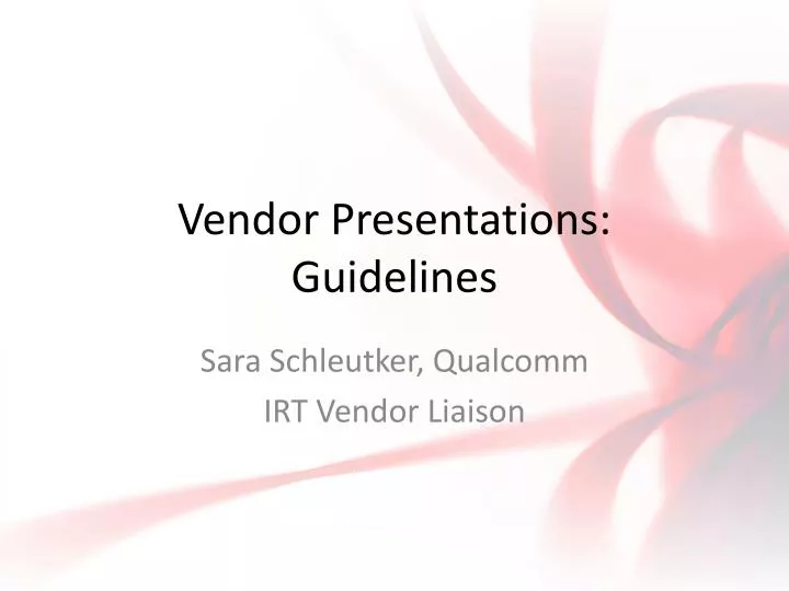 vendor presentations guidelines