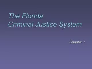 The Florida Criminal Justice System