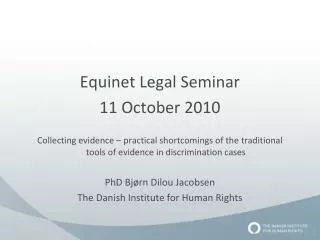 Equinet Legal Seminar 11 October 2010