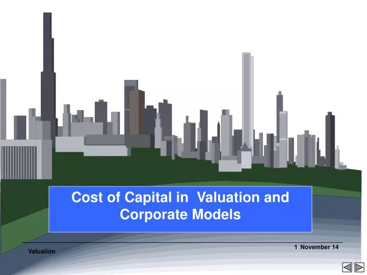 cost of capital in valuation and corporate models