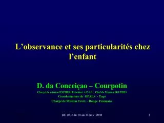 l observance et ses particularit s chez l enfant