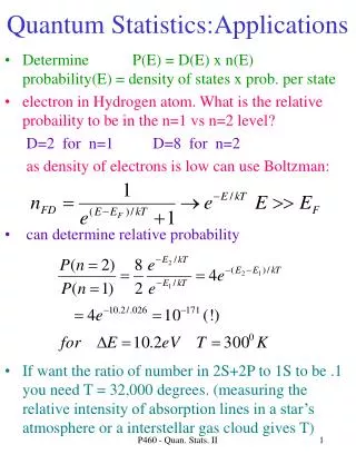 Quantum Statistics:Applications