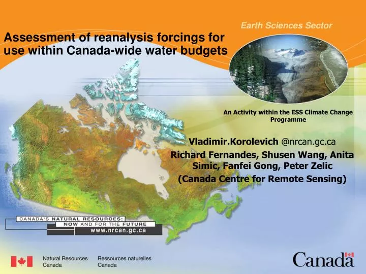 assessment of reanalysis forcings for use within canada wide water budgets