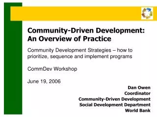 Community-Driven Development: An Overview of Practice