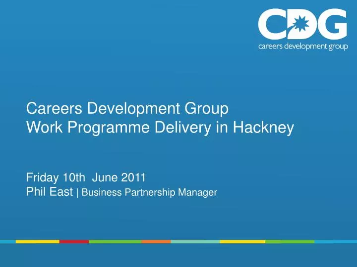 careers development group work programme delivery in hackney