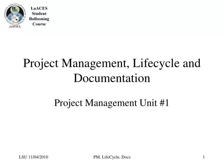 project management lifecycle and documentation