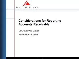 Considerations for Reporting Accounts Receivable