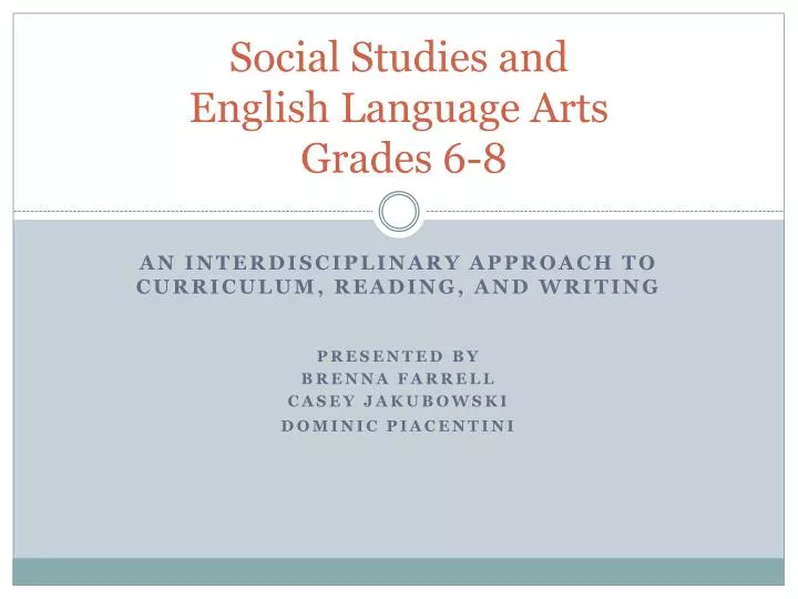social studies and english language arts grades 6 8