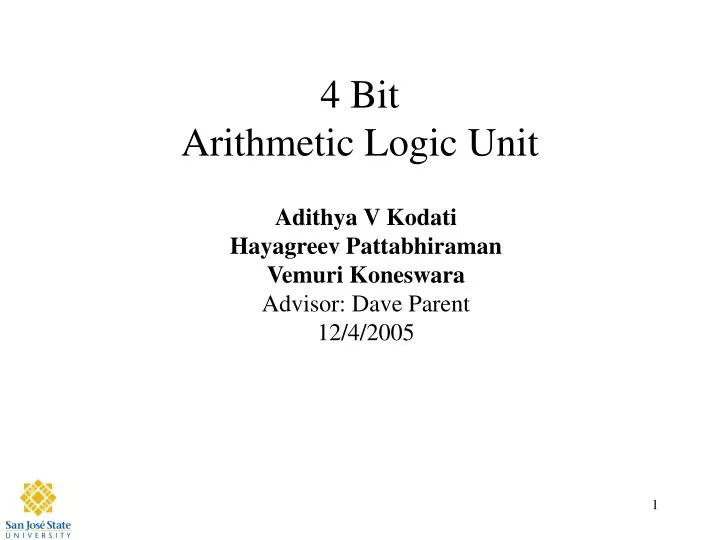 4 bit arithmetic logic unit