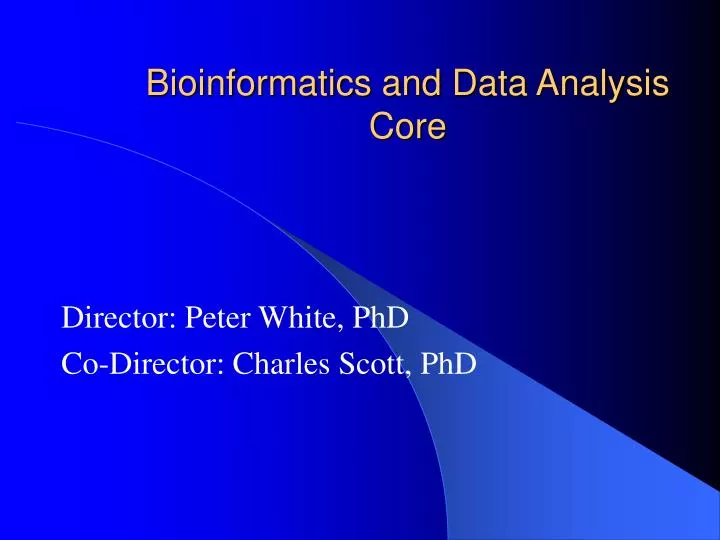 bioinformatics and data analysis core