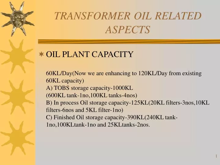 transformer oil related aspects