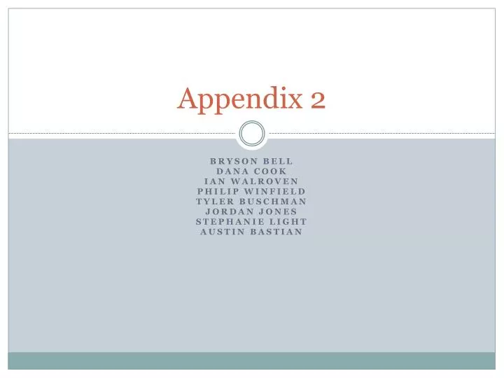 appendix 2