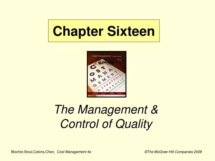 the management control of quality