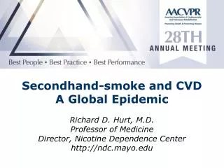 Secondhand-smoke and CVD A Global Epidemic
