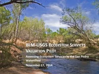 BLM-USGS Ecosystem Services Valuation Pilot