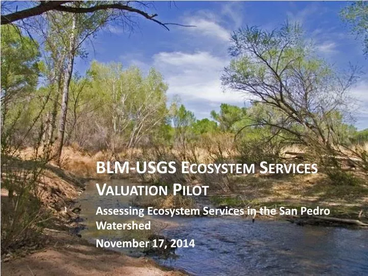 blm usgs ecosystem services valuation pilot