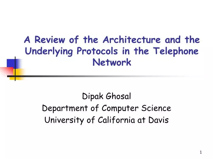 a review of the architecture and the underlying protocols in the telephone network
