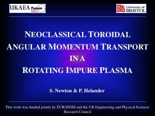 N EOCLASSICAL T OROIDAL A NGULAR M OMENTUM T RANSPORT IN A R OTATING I MPURE P LASMA