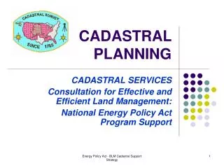 CADASTRAL PLANNING