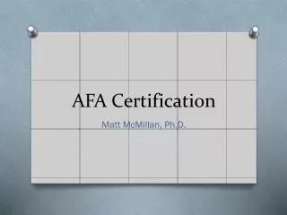 afa certification