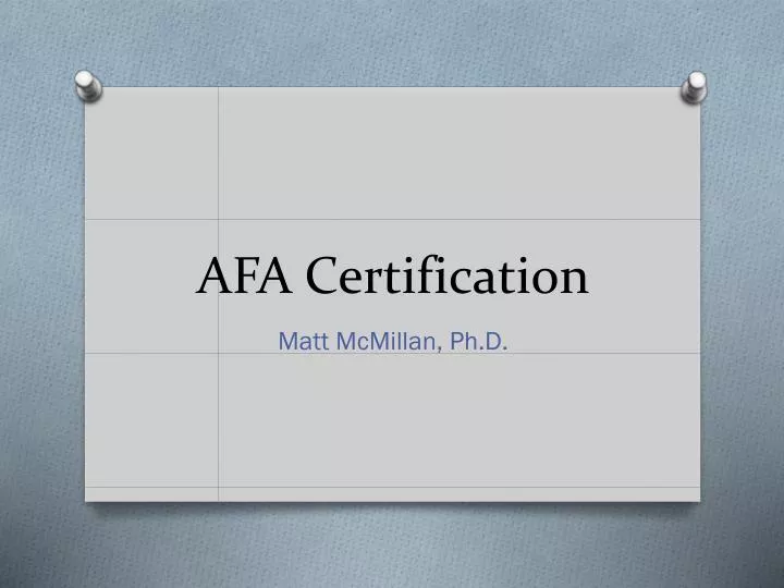 afa certification
