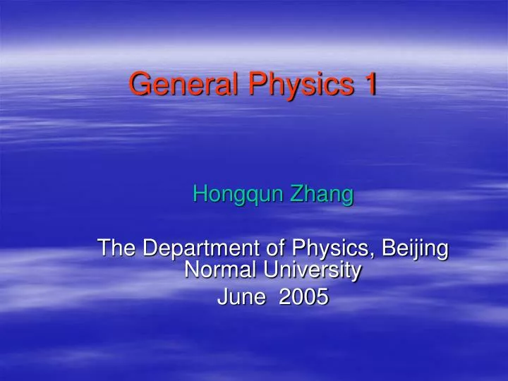 general physics 1