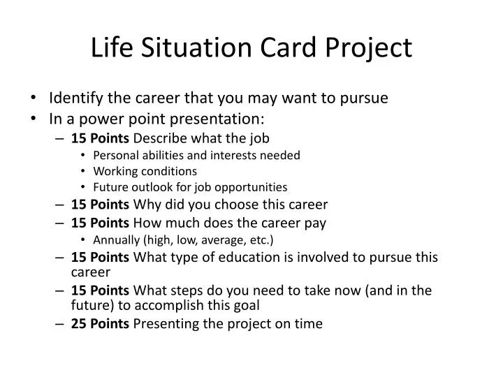 life situation card project