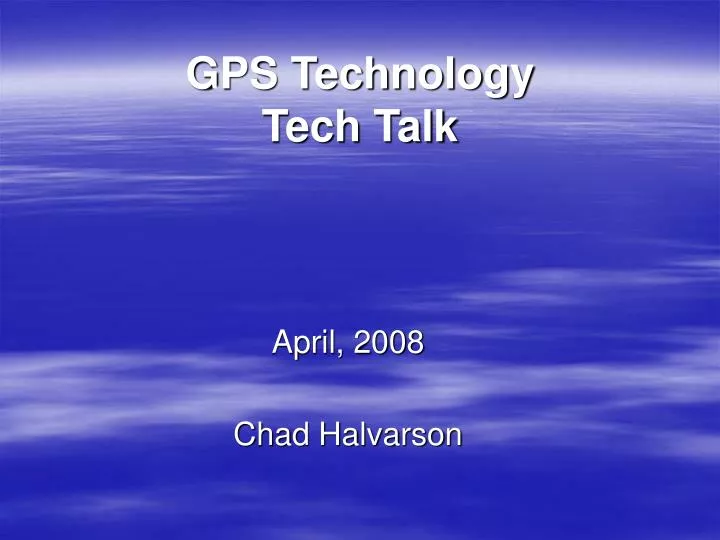 gps technology tech talk