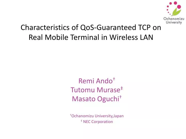 characteristics of qos guaranteed tcp on real mobile terminal in wireless lan
