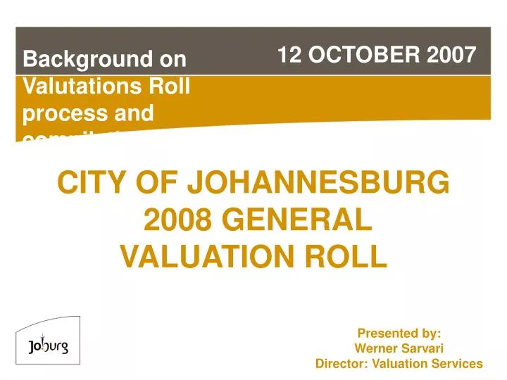 city of johannesburg 2008 general valuation roll