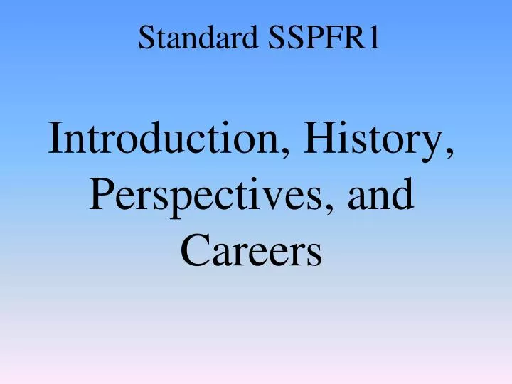 introduction history perspectives and careers
