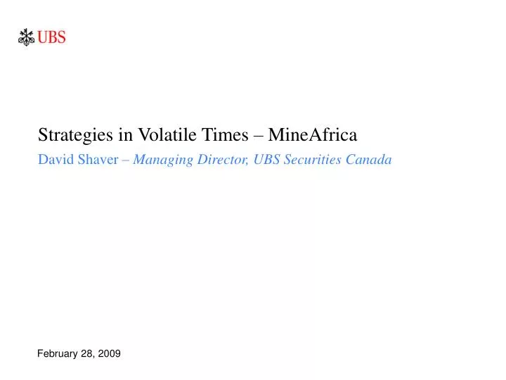 strategies in volatile times mineafrica