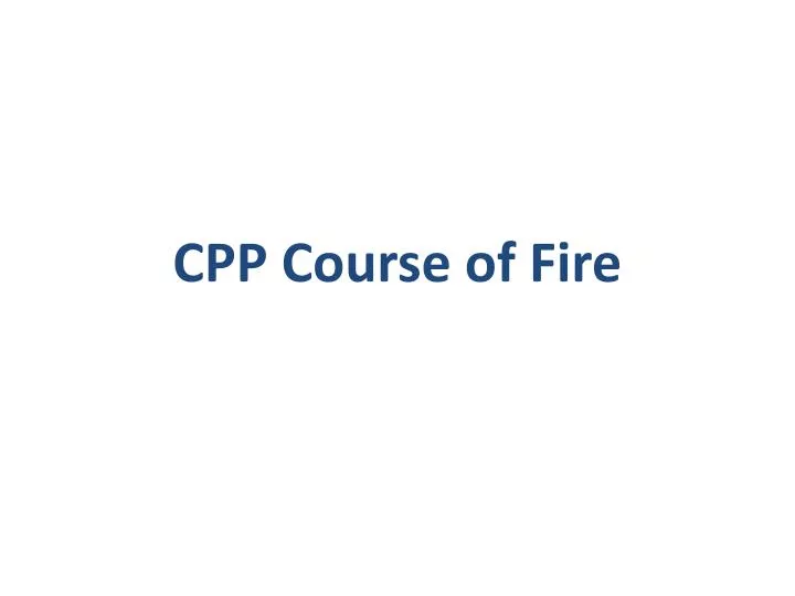 cpp course of fire