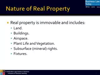 Nature of Real Property