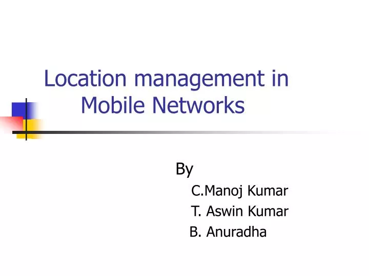 location management in mobile networks
