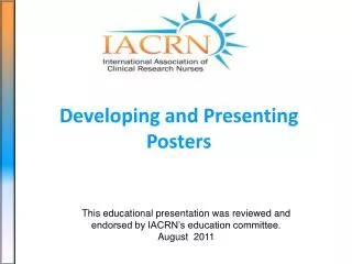 Developing and Presenting Posters