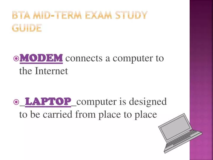 bta mid term exam study guide