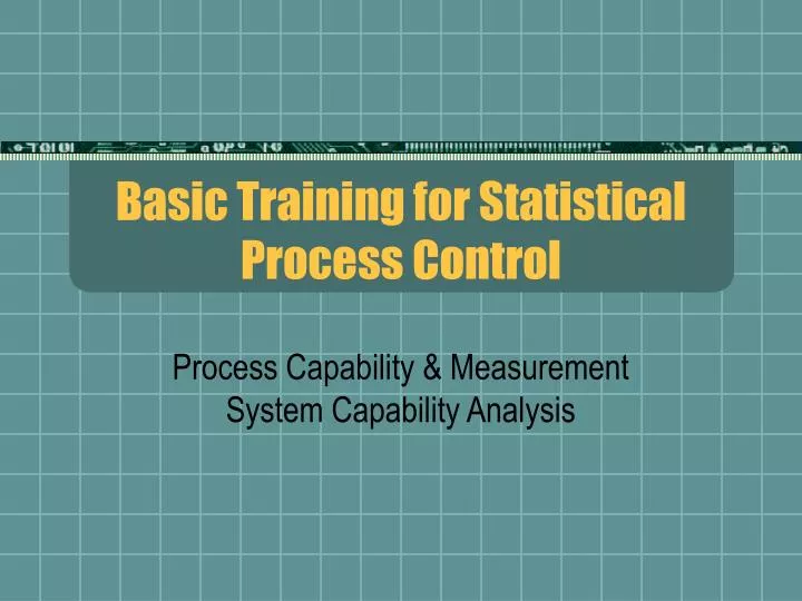 basic training for statistical process control