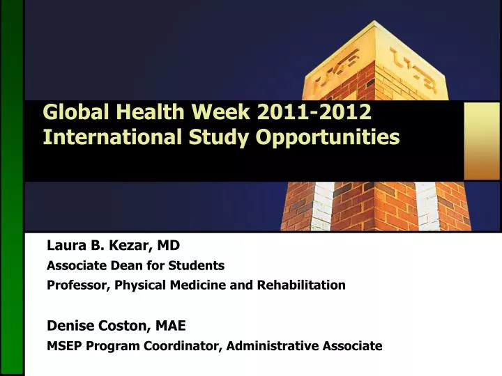 global health week 2011 2012 international study opportunities