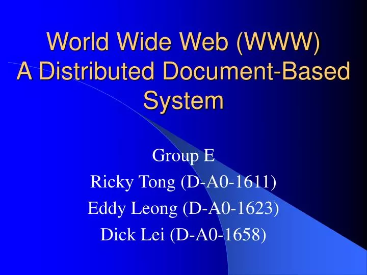 world wide web www a distributed document based system