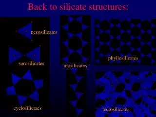 Back to silicate structures: