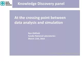 At the crossing point between data analysis and simulation